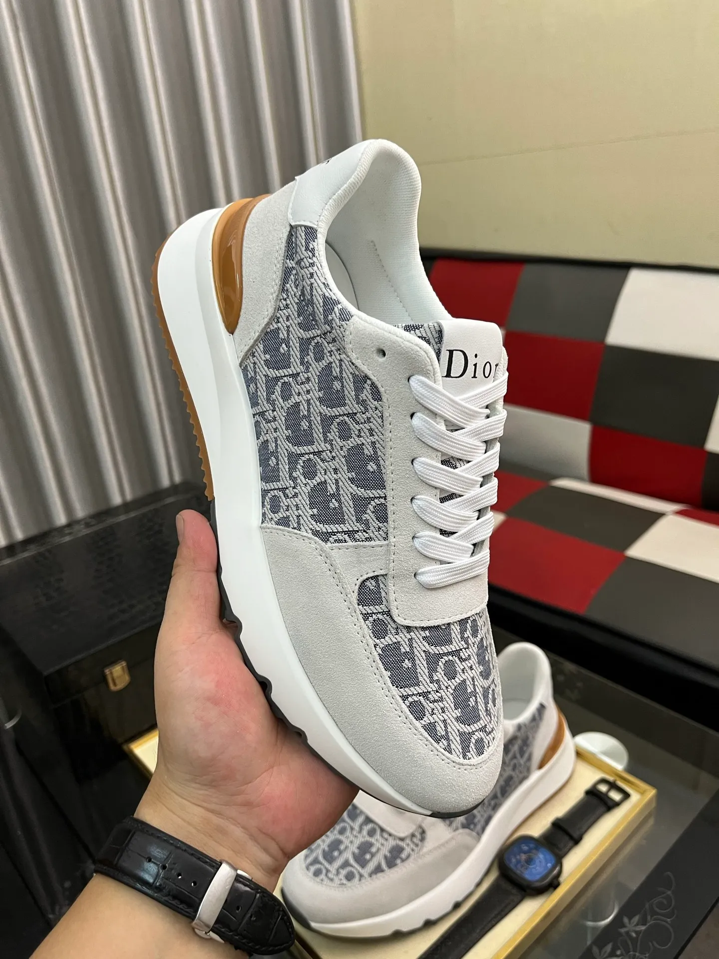 Men's shoes 💰438⌚️⌚️ [Dior] new casual shoes. Exclusive mold-making custom style, the fabric is imported from Italy, and the leather is breathable inside. Exclusively molded and customized outsole is wear-resistant. Counter-level version, perfect matching, on-shoe effect, and exquisite workmanship. Code number: 38-444️⃣Colors available